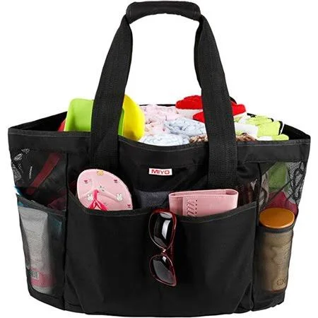 Mesh Beach Bag -Extra Large Beach Tote Bag - Grocery & Picnic Tote Travel BagsColor: Black, Boy's, Size: XL