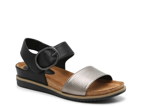 Women's Eurosoft Lasara Wedge Sandal - Black - Size 8