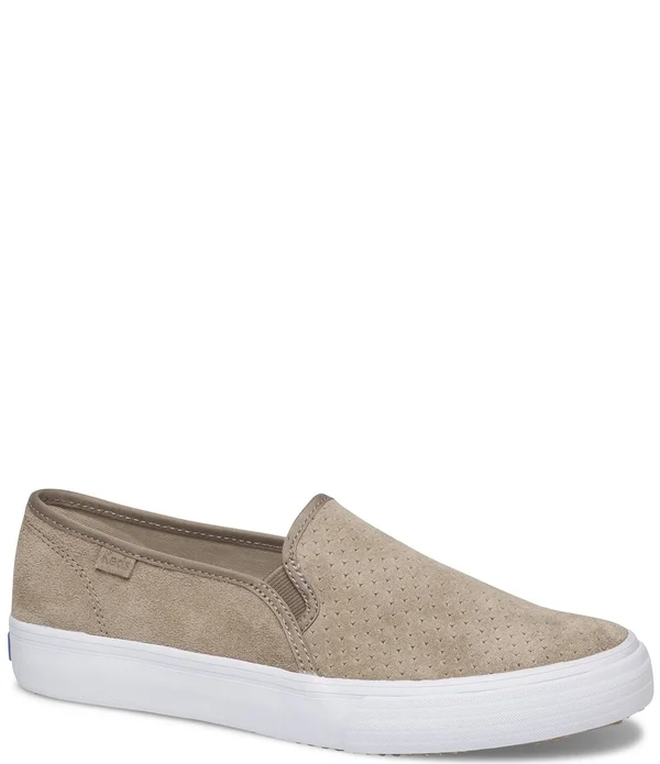 Keds Women's Double Decker Suede Slip-On Sneakers - Taupe - Size 5.5