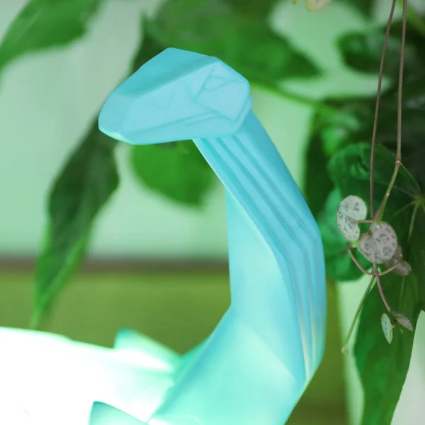 Dinosaur Lamp Green Origami Diplodocus Night Light by Disaster Designs