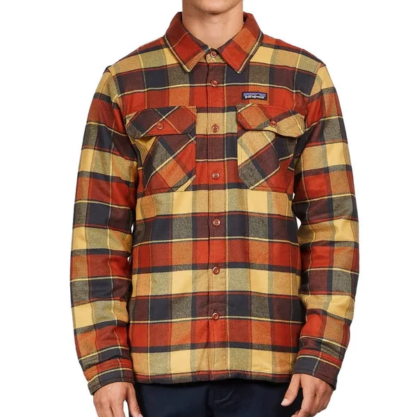 Patagonia Men's Insulated Fjord Flannel Jacket Red L