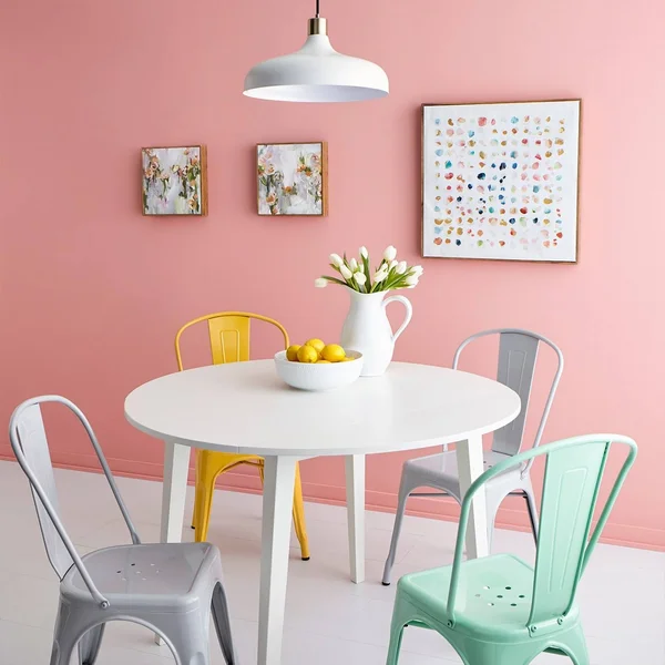 Carlisle High Back Metal Dining Chair Yellow Set of 2