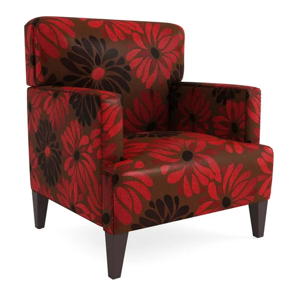 Osp Home Furnishings Carrington Armchair Avignon Sky Multi-Color Fabric and Solid Wood Espresso Legs