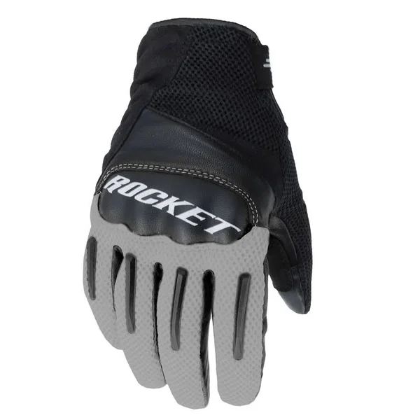 Joe Rocket Optic Leather Mesh Gloves - Black/Grey, Size: One Size