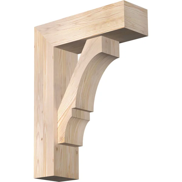 Ekena Millwork 1462176 7 1/2x22W x 24x22D x 32x22H Balboa Block Smooth Bracket w/ Offset Brace - Douglas Fir
