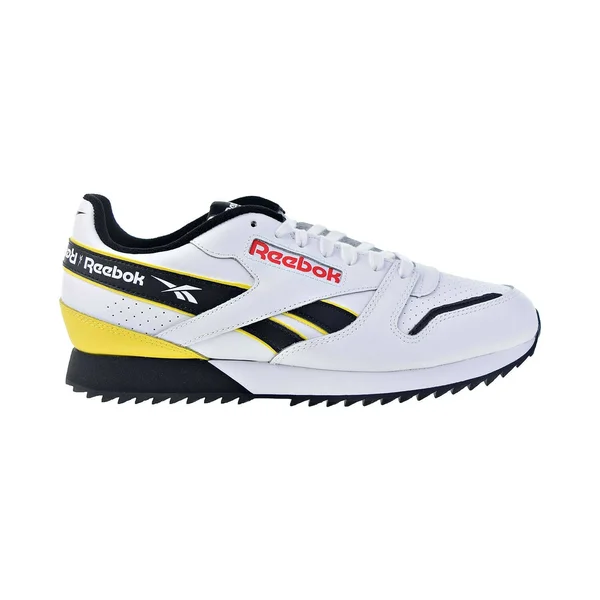 Reebok Mens Classic Leather Ripple - Shoes White/Primal Red/Gold Yellow Size 12.0