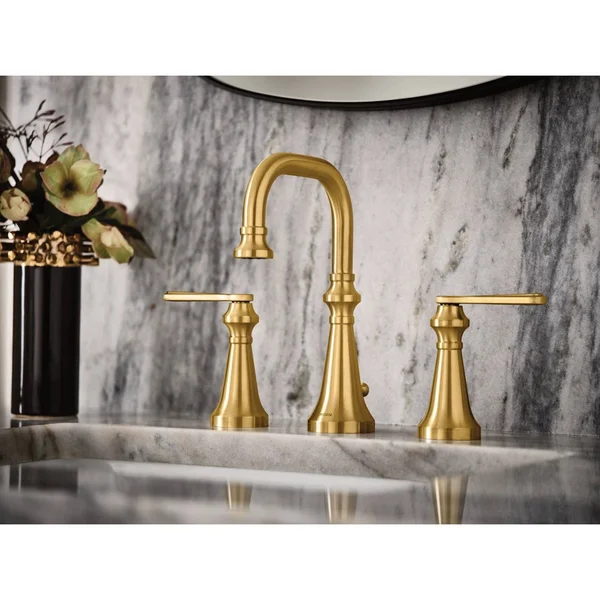 Moen TS44102BG Colinet High-Arc Widespread Bathroom Faucet Finish: Brushed Gold