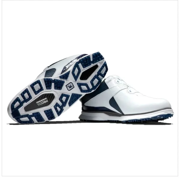 FootJoy Men's Pro|SL Carbon Boa Golf Shoe, White/Navy, 10.5 Wide