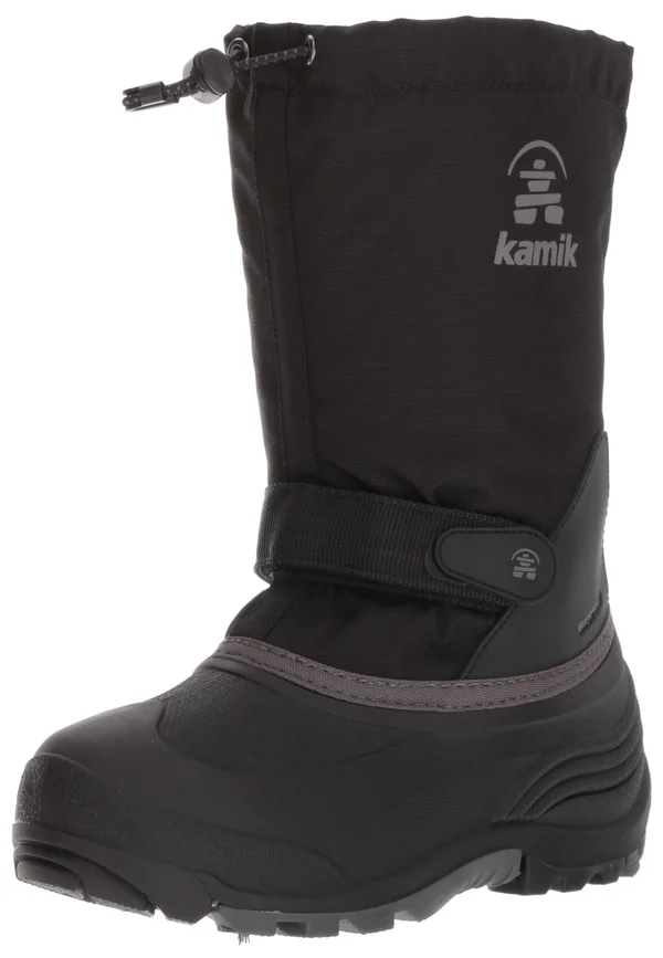 Kamik Kids& WaterbugW Insulated Waterproof Wide Winter Boots - Black