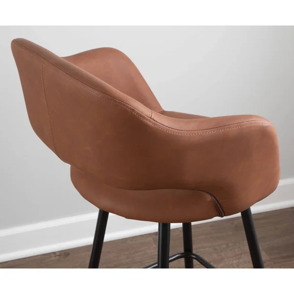 Carson Carrington Vallen Faux Leather Bar Stools (Set of 2) Brown