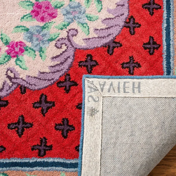 Safavieh 5& x 5& Round Bellagio BLG535A Ivory Pink Rug