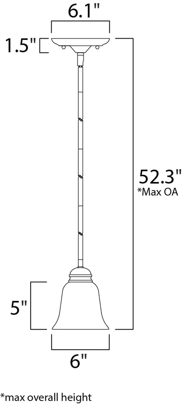 Maxim 91011ICPC Basix 1-Light Mini Pendant - Polished Chrome