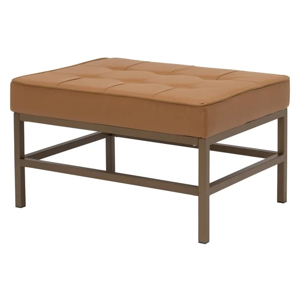 Studio Designs Home Ashlar Tufted Leather Ottoman - Black