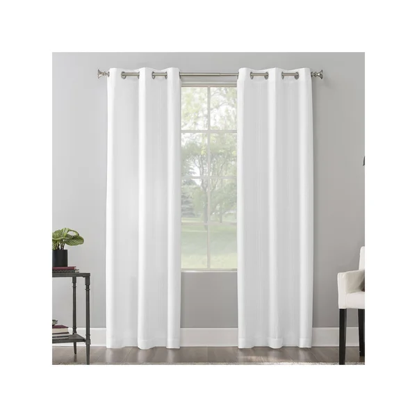 The Big One 2-Pack Raiden Solid Grommet Window Curtain Set - White, 40X84
