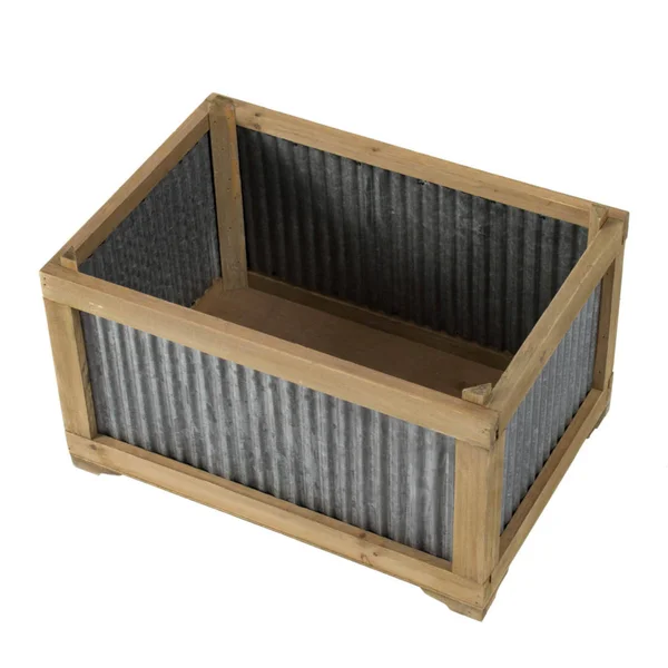 Au0026B Home Planter - Weathered Brown, Galvanized Gray