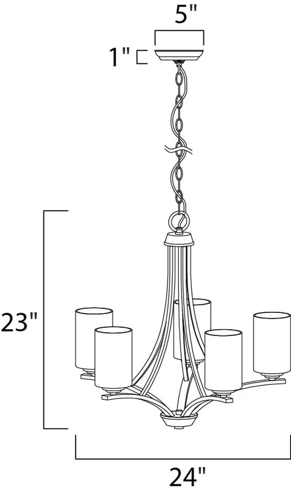 Maxim 20035SWOI Deven 5-Light Chandelier - Oil Rubbed Bronze