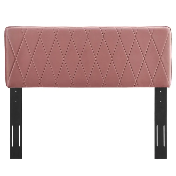 Leila Performance Velvet Twin Headboard Dusty Rose Modway