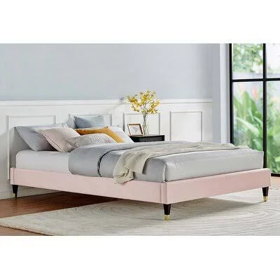 Herricks Platform Bed Everly Quinn Color: Pink - Size: Twin