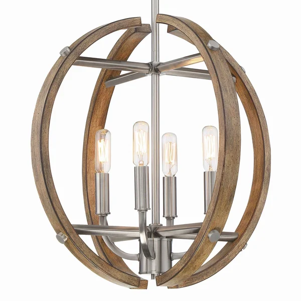 Minka Lavery Country Estates 4-Light Pendant 4012-280 - Sun Faded Wood