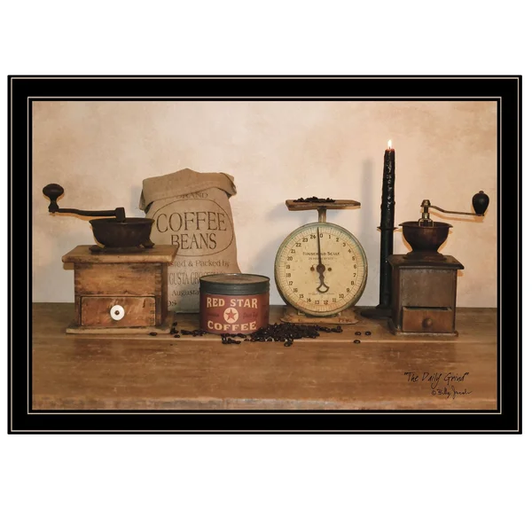 Trendy Decor 4U The Daily Grind by Billy Jacobs Framed Art in Black