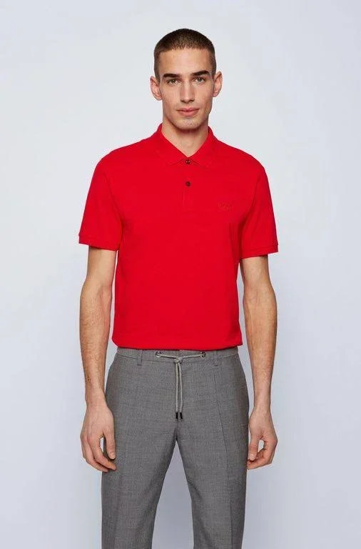 Hugo Boss - Regular Fit Polo Shirt in Pima Cotton Piqu - Red