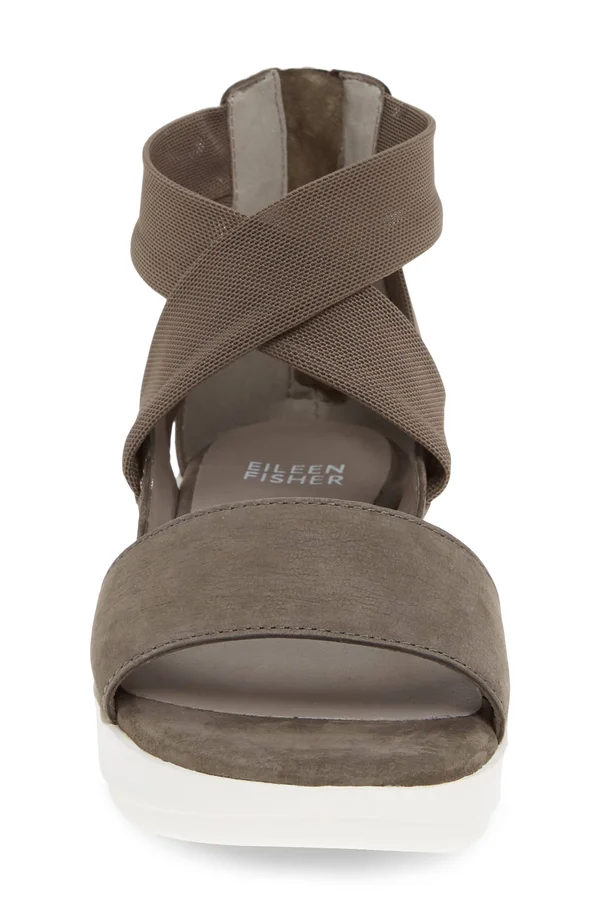 Eileen Fisher Kash Leather Sandal, 6.5, Grey