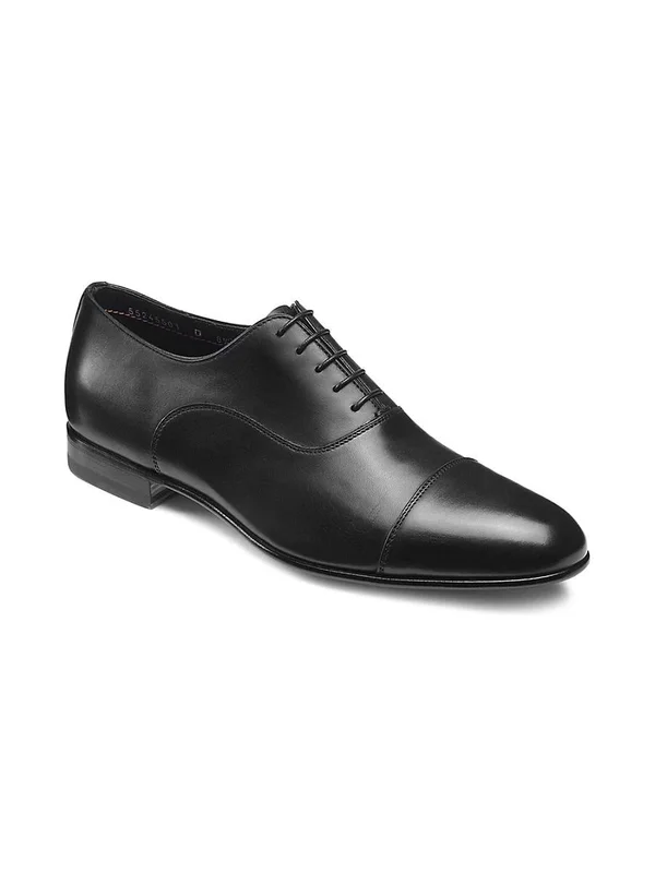 Santoni Darian Cap Toe Oxford Men's Shoes Black : 11 D