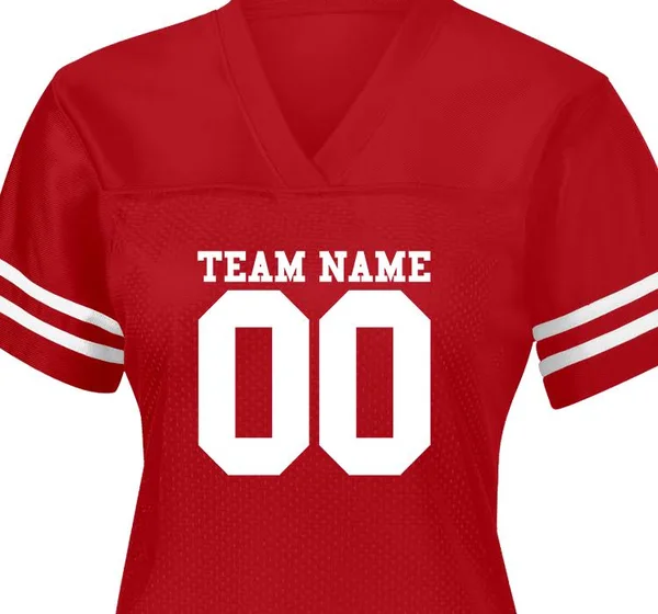Custom Team Printed Sport - Tek Women's Football Jerseys - Ladies Replica Fan Jersey - Size: S, True Red/White