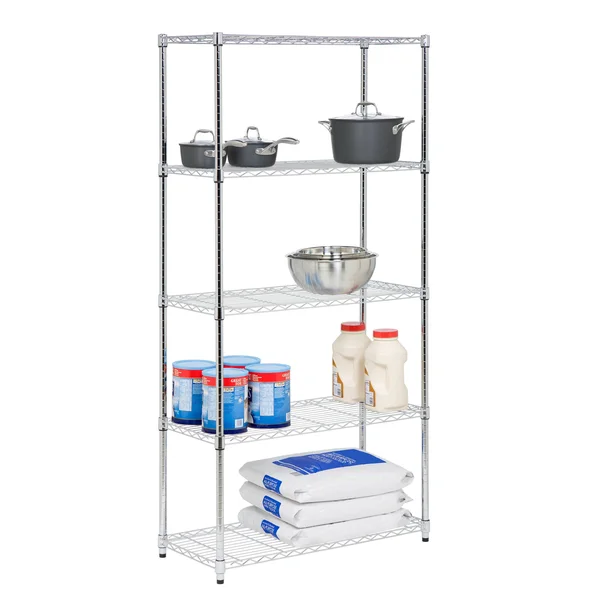 Honey-Can-Do SHF-06832 5-Tier Steel Urban Adjustable Storage Shelving Unit - Chrome
