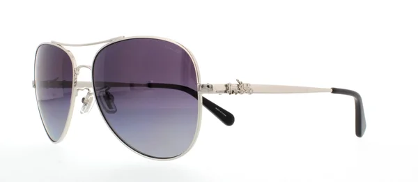 Coach Women's Polarized HC7074-90018J-59 Aviator Sunglasses, Silver/Purple