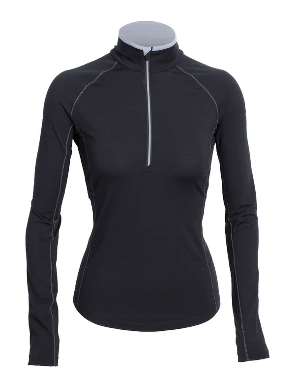 Icebreaker Women's Zone Long Sleeve Half Zip Top, Black, Size M by Campman