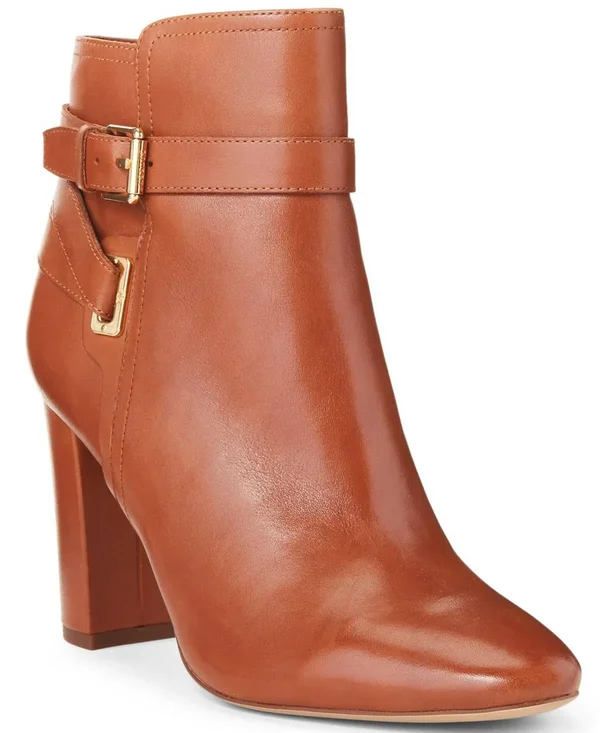 Lauren Ralph Lauren Women's Mackinley Booties - Deep Saddle Tan