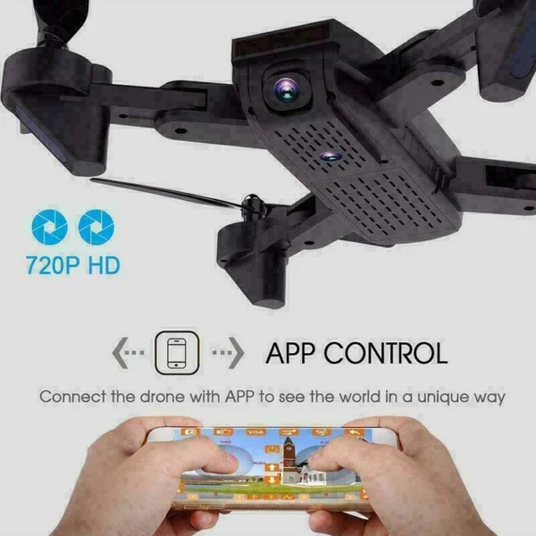 Cooligg Quadcopter Drone with HD Camera Selfie 2MP 720p WiFi FPV Foldable RC