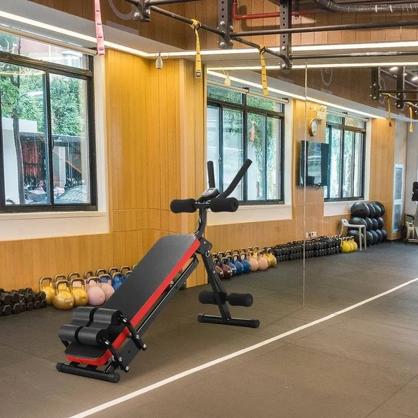 Zenova Abdominal Crunch Coaster Fitness Height Adjustable - Red/Black