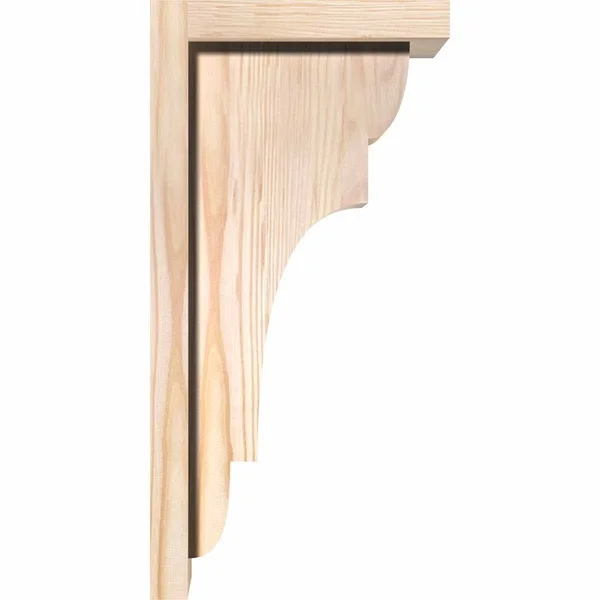 Ekena Millwork COR06X12X20NEB01SDF 5 1/2x22W x 12x22D x 20x22H New Brighton Smooth Corbel w/Backplate, Douglas Fir
