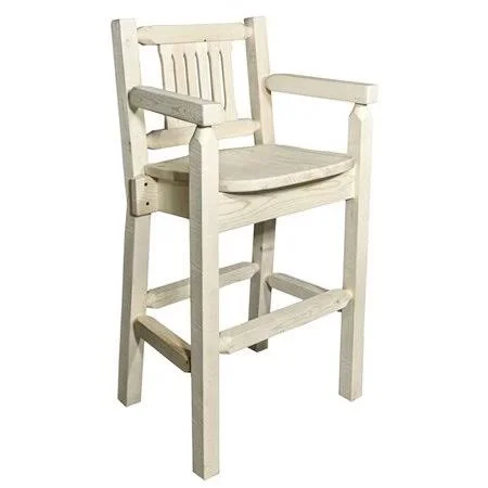 Montana Woodworks MWHCBSWCASV Homestead Collection Captains Barstool - Clear Lacquer Finish