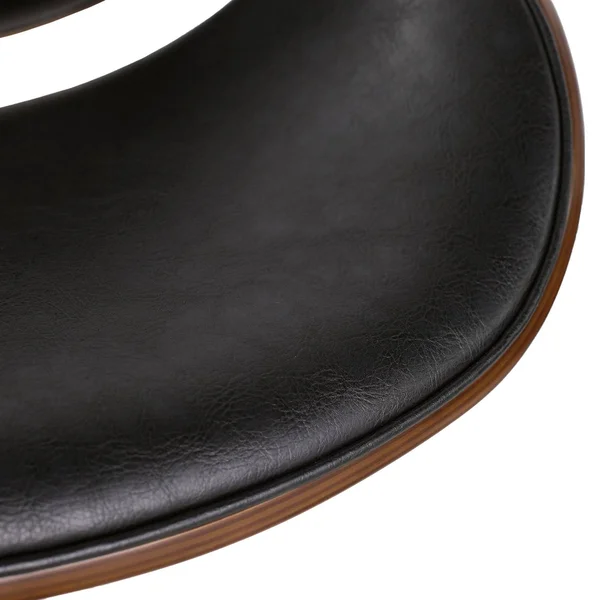 Christopher Knight Home Dawson Armless Office Chair - Midnight Black + Chrome + Walnut