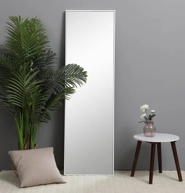 Elegant Lighting Metal Frame Rectangle Mirror 18x 60 inch in White