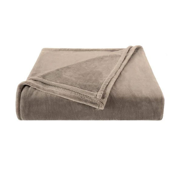 Columbia Super Soft Plush Blanket - Grey, Twin