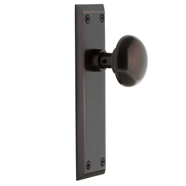 Nostalgic Warehouse 702958 New York Plate Privacy New York Door Knob, Timeless Bronze