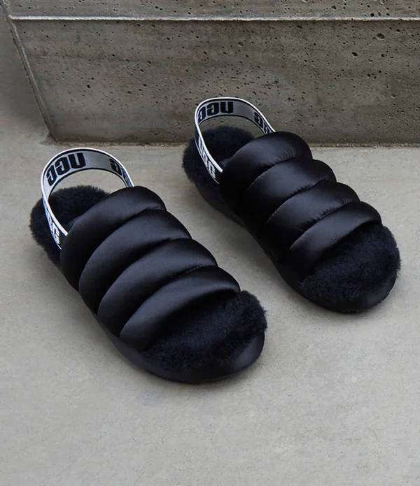 Ugg Puff Yeah (Black) Women's Slippers