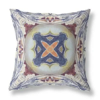 Pastel Floral Squares Broadcloth Indoor Outdoor Blown and Closed Pillow Muted Green Indigo Hot Pink Bungalow Rose Size: 16x22 x