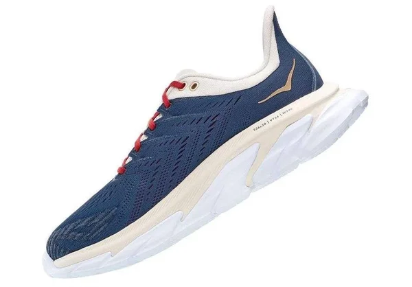 Hoka One One Men's Clifton Edge Vintage Indigo-Tofu, 9.5