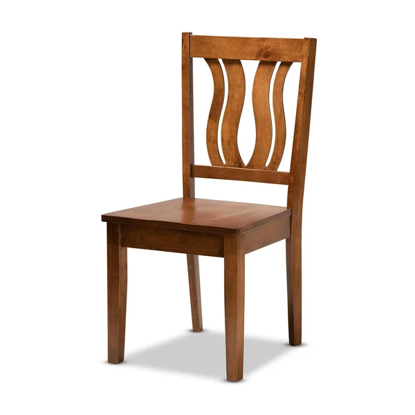 Baxton Studio Anesa Modern and Contemporary Transitional Walnut Brown Finished Wood 5-Piece Dining Set