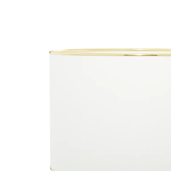 CosmoLiving by Cosmopolitan Large Contemporary Style Round White Gold Ceramic Table Lamp with White Drum Shade