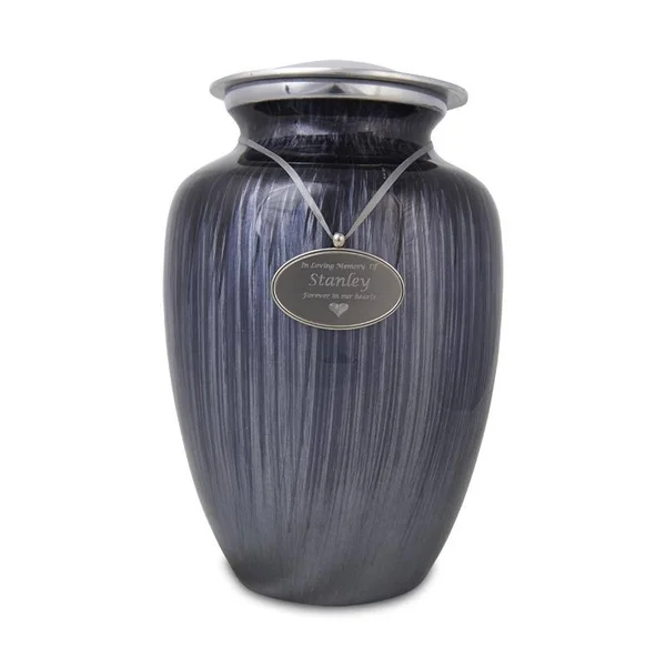 Oneworld Memorials Metal Alloy Memorial Urn for Adults - Extra Large 280 Pounds - Grey Blue - Engraving Sold Separately, Size: X