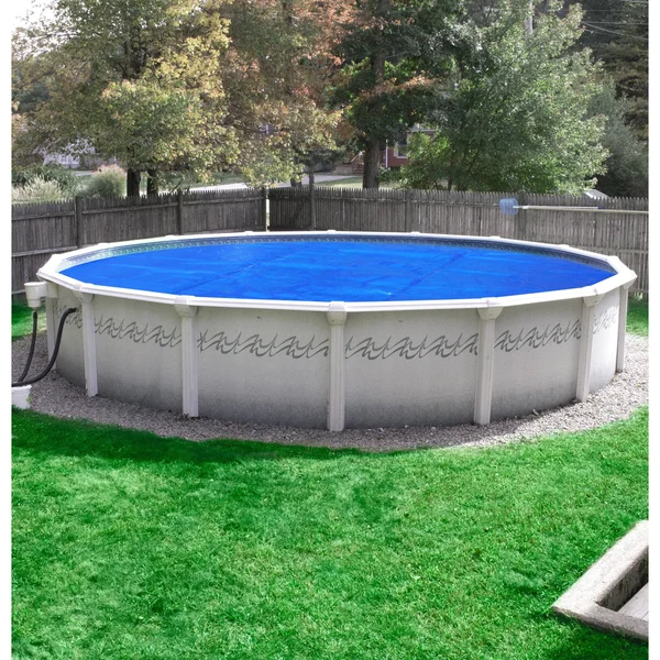 Pool Mate Deluxe 5-Year Blue/Silver Solar Blanket for Above Ground Swimming Pools - Oval - 12 Feet x 24 Feet