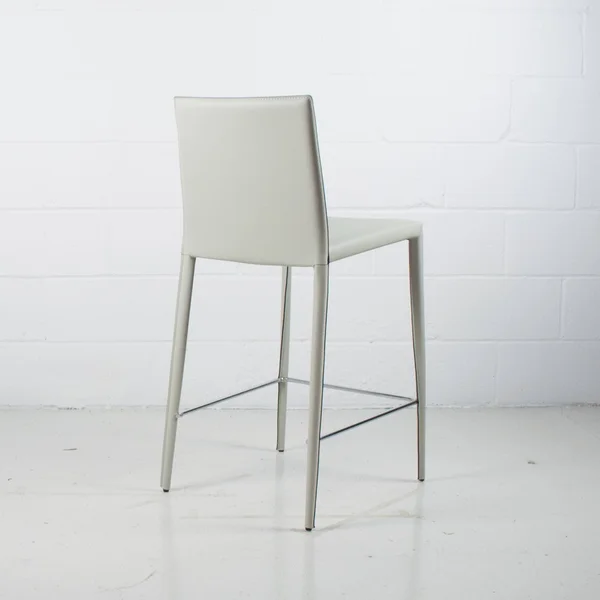 Prima Modern Leather & Metal Counter Stool - Contract Grade - Stone