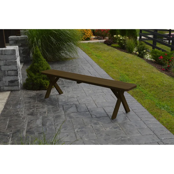 Pine 3' Crossleg Bench - Coffee