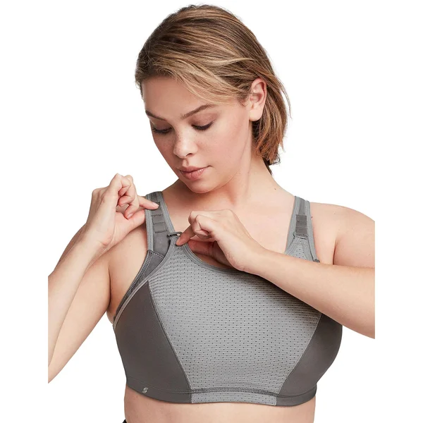 Glamorise Women's Adjustable Wire Sports Bra, 46H, Gray